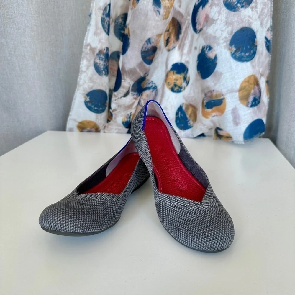 Rothy's 220 mm Birdseye Gray Rubber Round Toe Flats Size 6 - Picture 3 of 11